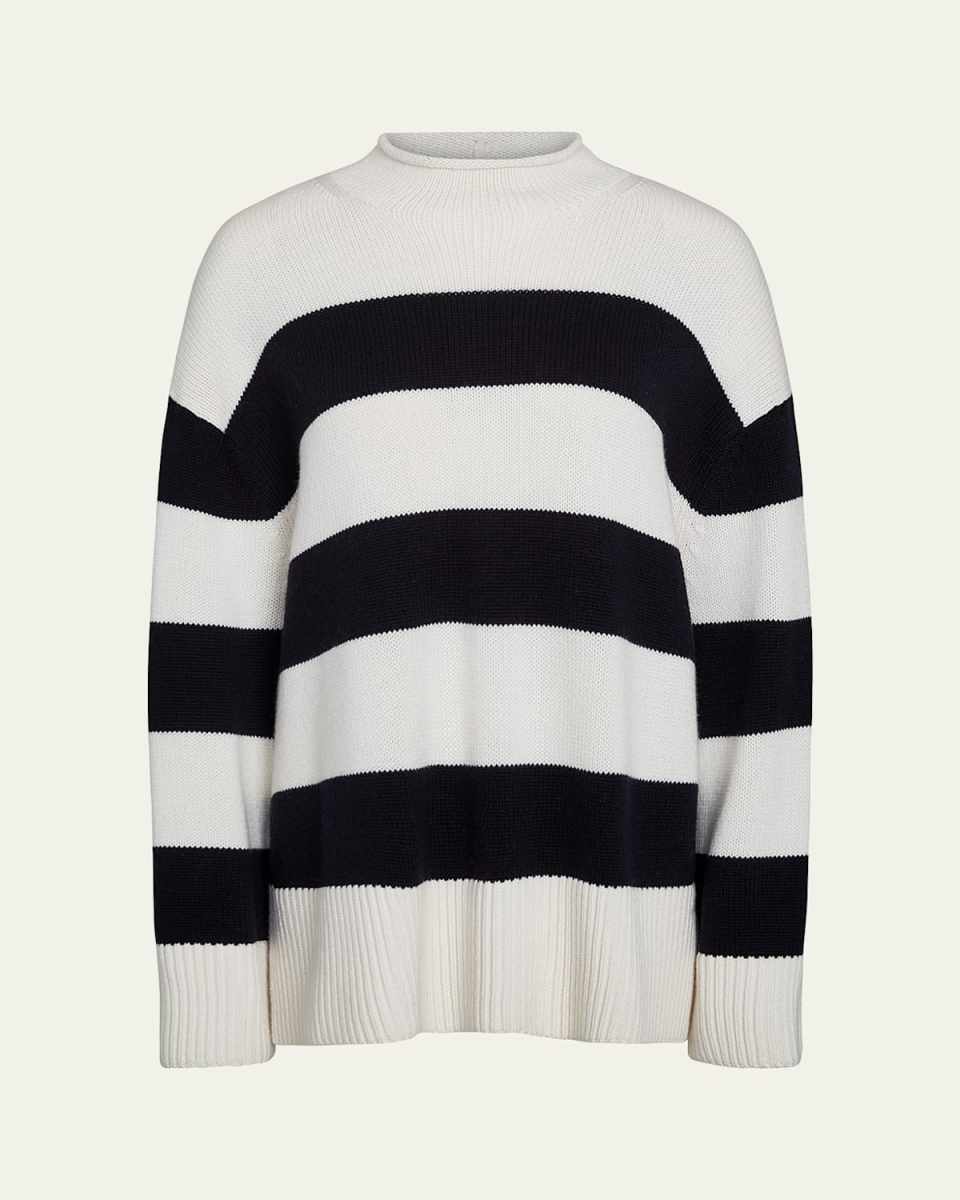 Oversized Stripe Roll-Neck Sweater